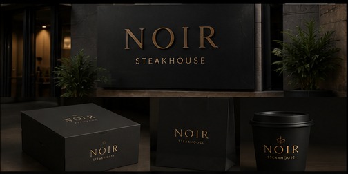 Noir Steakhouse — branding and packaging
