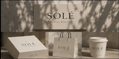 Solé Coastal Kitchen — branding and packaging