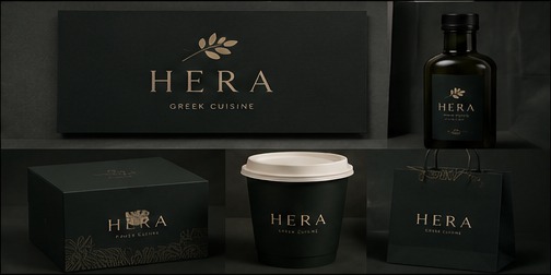 Hera Greek Cuisine — branding and packaging